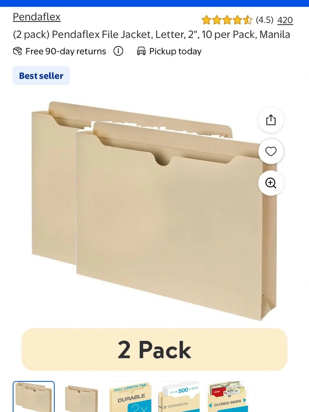 Pendaflex Reinforced Expanding File Jackets - Manila